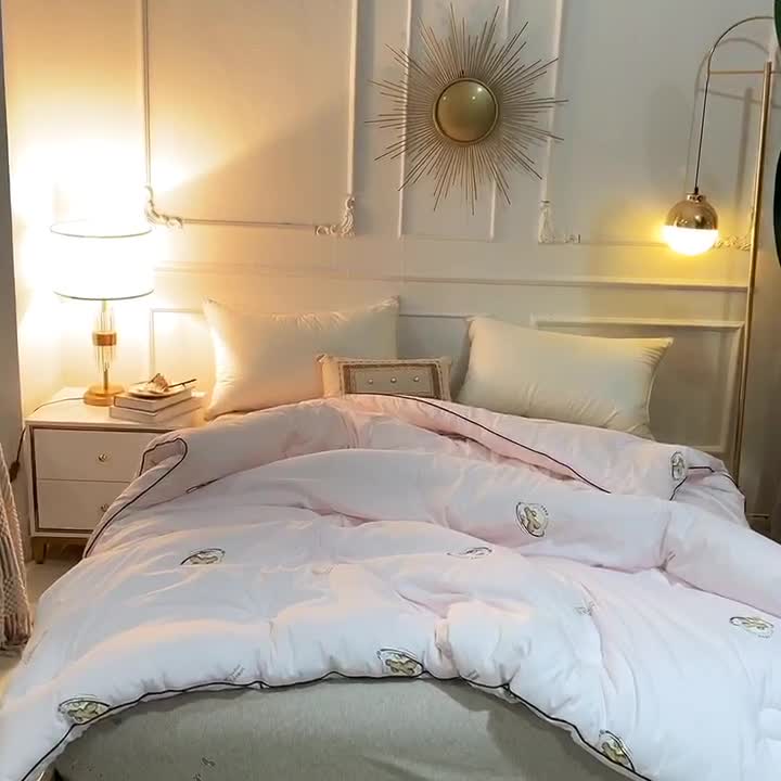 91家纺网 家纺一手货源 找家纺 欧雅搁 2025新款生姜驱寒冬被被子被芯 生姜驱寒冬被 浅粉