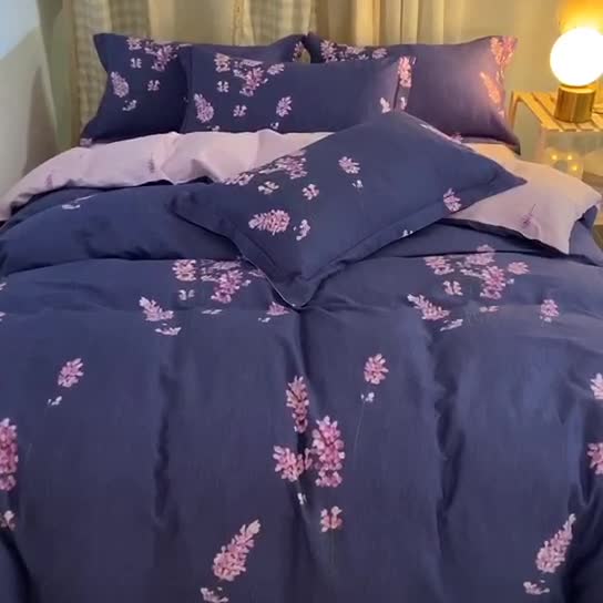 91家纺网 家纺一手货源 找家纺 雲归梦 2020新款小清新全棉生态磨毛四件套 多彩花季