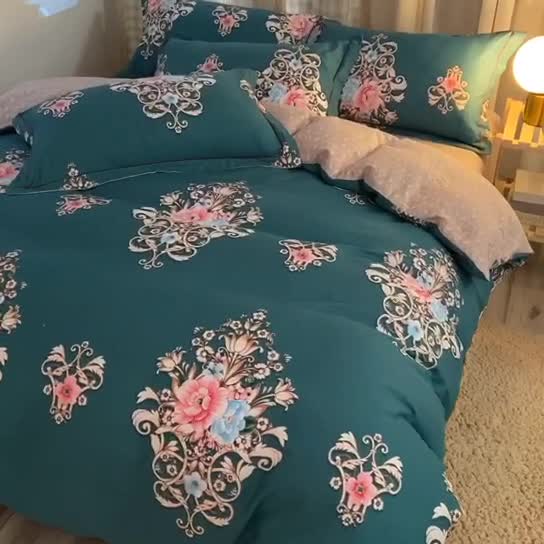 91家纺网 家纺一手货源 找家纺 雲归梦 2020新款小清新全棉生态磨毛四件套 欧式之风