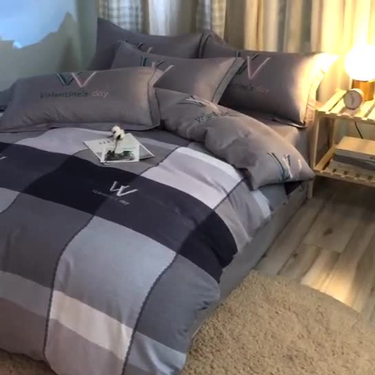 91家纺网 家纺一手货源 找家纺 雲归梦 2020新款小清新全棉生态磨毛四件套 尚佳