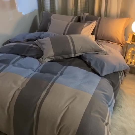 91家纺网 家纺一手货源 找家纺 雲归梦 2020新款小清新全棉生态磨毛四件套 时简