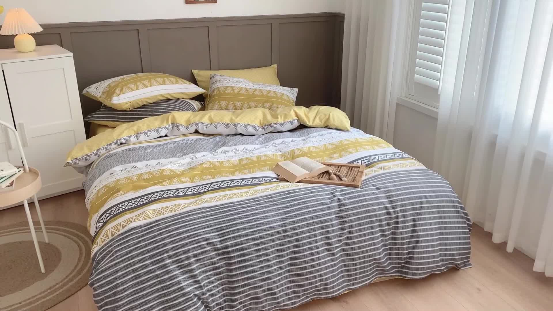 91家纺网 家纺一手货源 找家纺 时年 2020新款40支全棉莫兰迪系列四件套 巴洛克