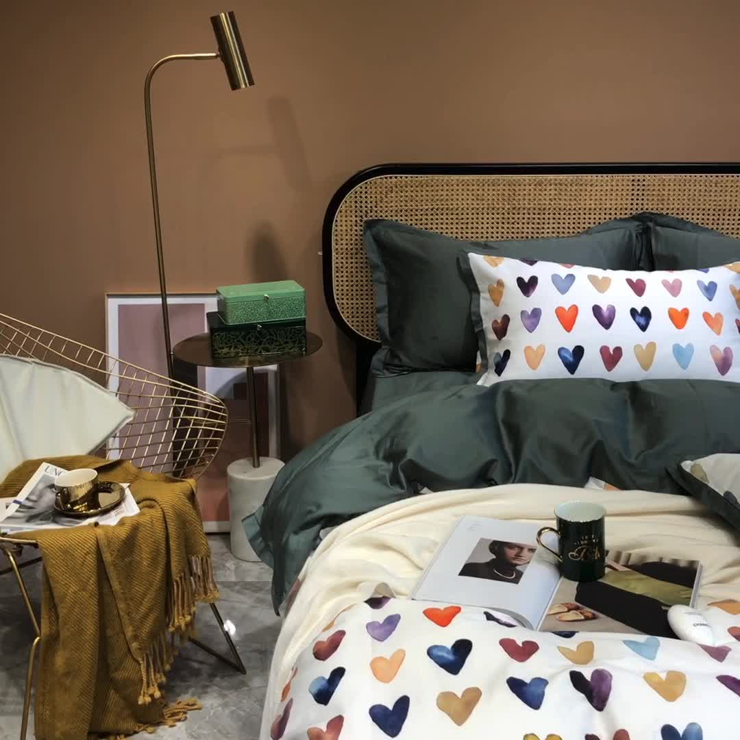 91家纺网 家纺一手货源 找家纺 优然居 2020新款小边款数码印花四件套 洛兰芙