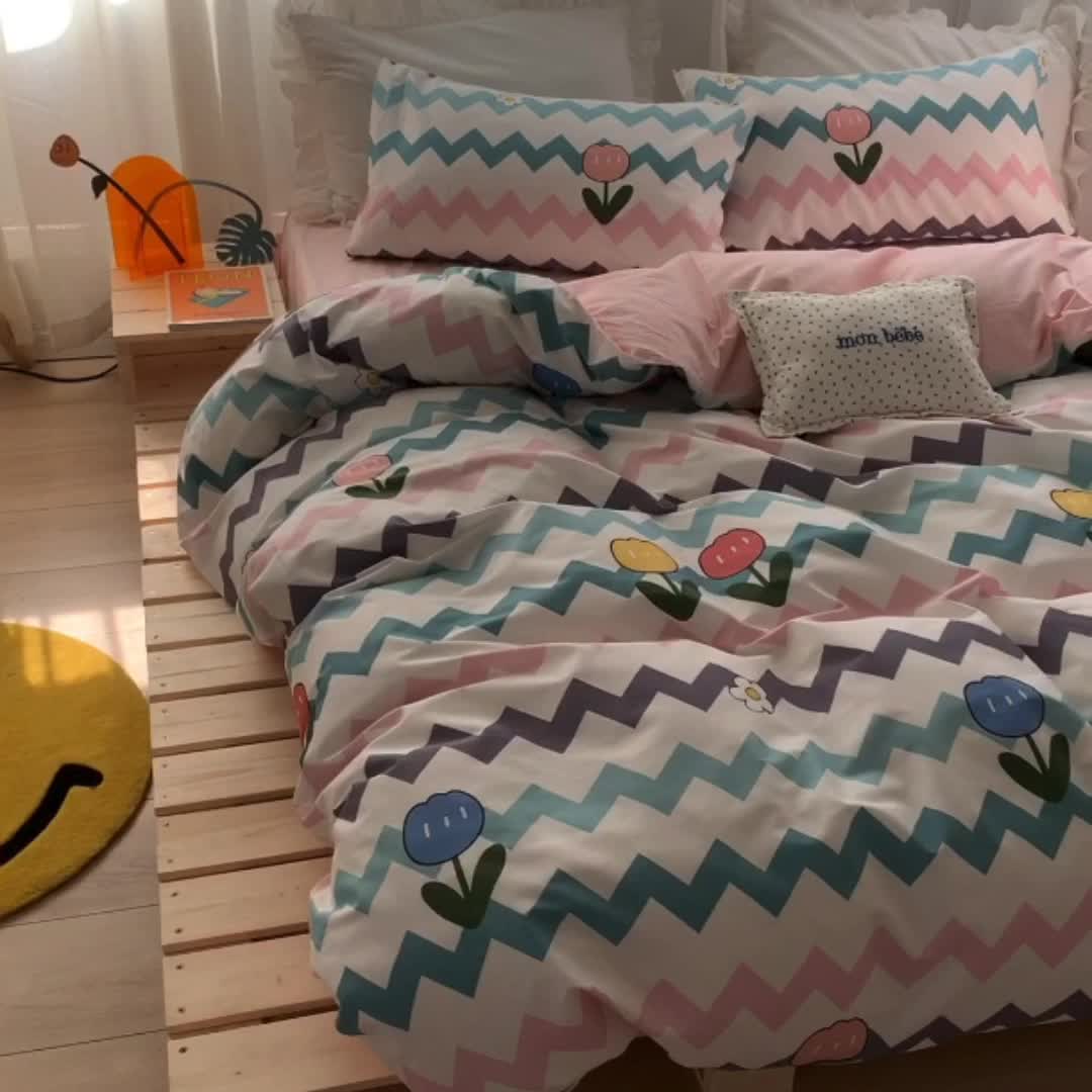 91家纺网 家纺一手货源 找家纺 怡家居 2021新款全棉田园四件套 韶华