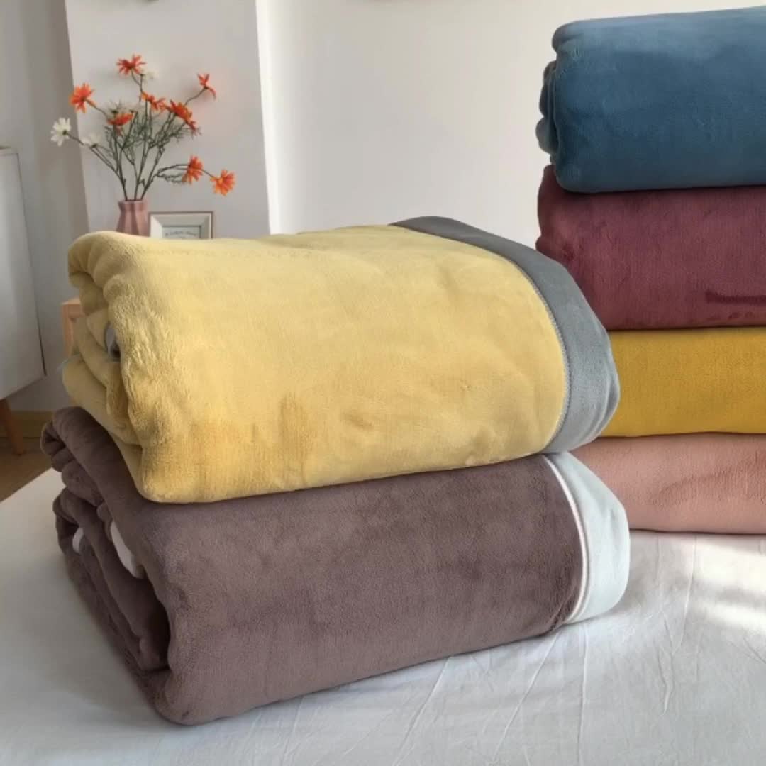 91家纺网 家纺一手货源 找家纺 总）直播爆款 AB牛奶绒复合毯  加厚毛毯