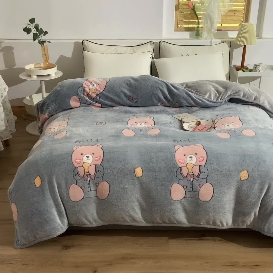 91家纺网 家纺一手货源 找家纺 甜之梦 2025新款310g雪花绒单品包边被套 小熊维尼