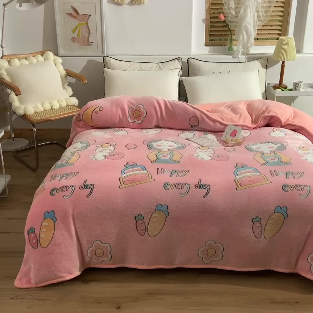 91家纺网 家纺一手货源 找家纺 甜之梦 2025新款310g雪花绒单品包边被套 小丸子