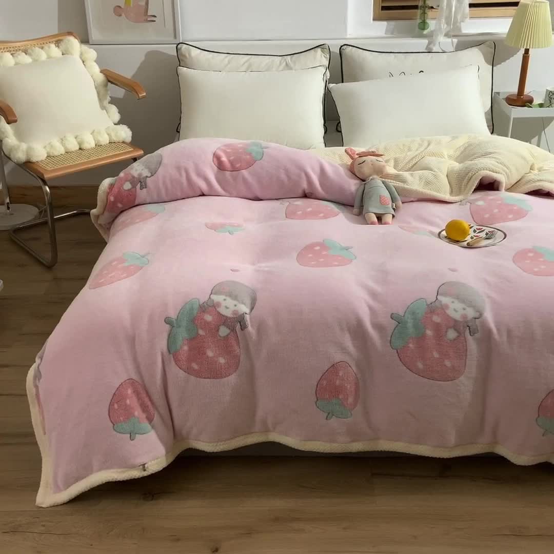 91家纺网 家纺一手货源 找家纺 甜之梦 2025新款310g雪花绒单品多功能毛毯被套 爱心圈