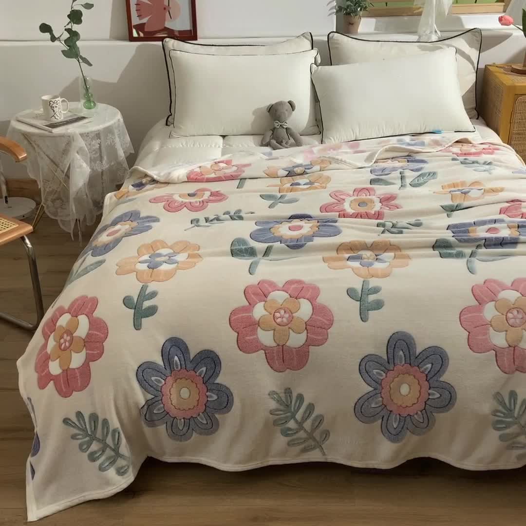 91家纺网 家纺一手货源 找家纺 甜之梦 2025新款310g雪花绒单品毛毯 锦上添花