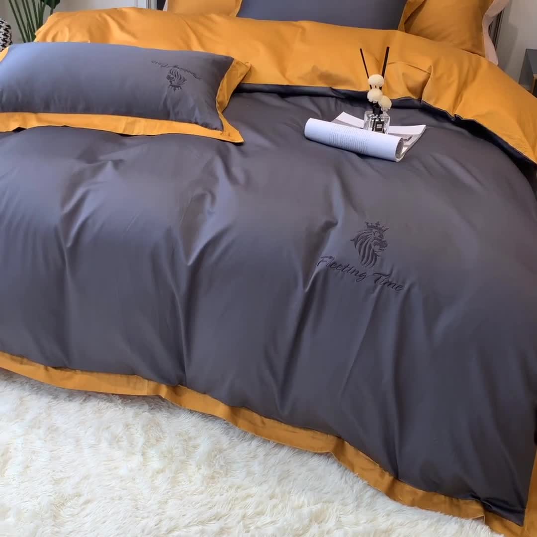 91家纺网 家纺一手货源 找家纺 优悦 2020新款水洗冰丝四件套罗曼系列 实拍图-绅士灰