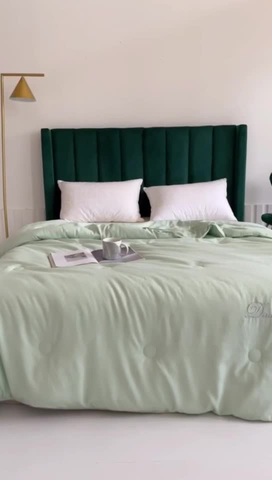 91家纺网 家纺一手货源 找家纺 久典 2020新款生态暖绒抗菌被 奥利--绿色