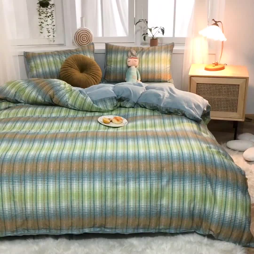 91家纺网 家纺一手货源 找家纺 （总）一米阳光 2020新款全棉加牛奶绒四件套