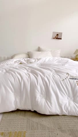 91家纺网 家纺一手货源 找家纺 久典2020新款40S全棉提花抗菌被甜心系列 甜心-白