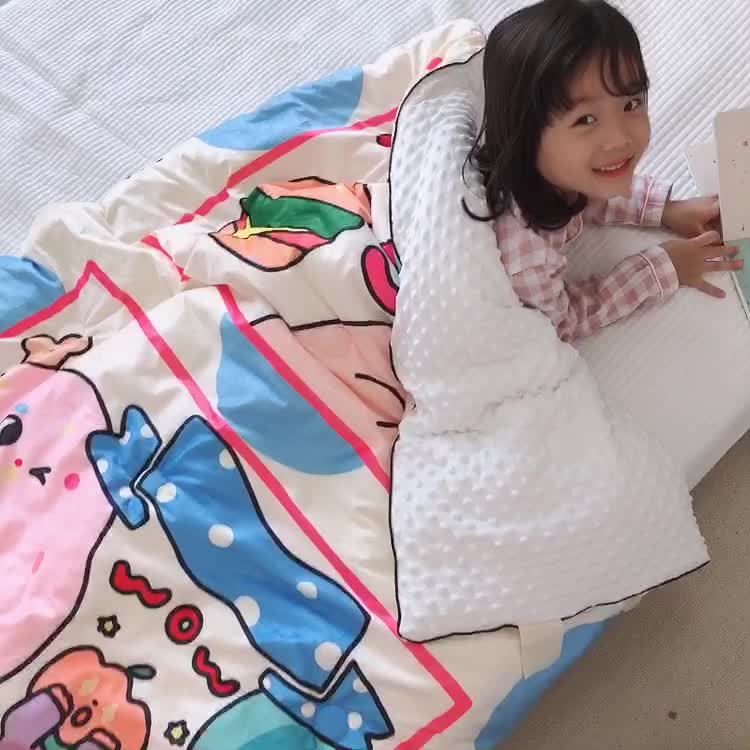 91家纺网 家纺一手货源 找家纺 星期八 2020新款双面绒豆豆被 甜甜圈