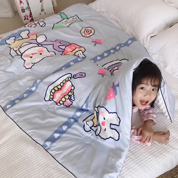 91家纺网 家纺一手货源 找家纺 星期八 2020新款双面绒豆豆被 小熊蛋糕