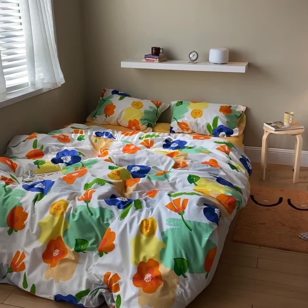 91家纺网 家纺一手货源 找家纺 尺素 2020新款全棉活性印花四件套墨染系列 初夏