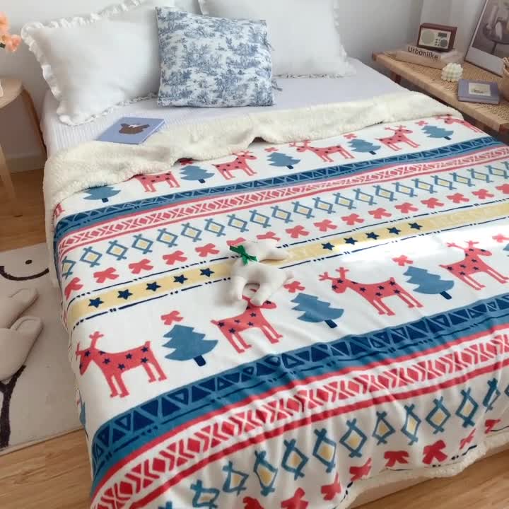 91家纺网 家纺一手货源 找家纺 萝莉家纺 2021新款多功能羊羔绒被套毯 杰西