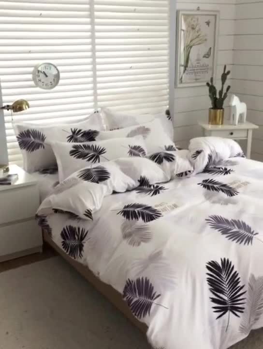 91家纺网 家纺一手货源 找家纺 乐居坊 2020新款简约小清新芦荟棉四件套 安琪拉