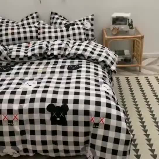 91家纺网 家纺一手货源 找家纺 乐居坊 2020新款简约小清新芦荟棉四件套 暴族达人