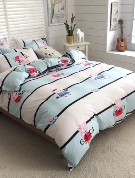 91家纺网 家纺一手货源 找家纺 乐居坊 2020新款简约小清新芦荟棉四件套 社会人