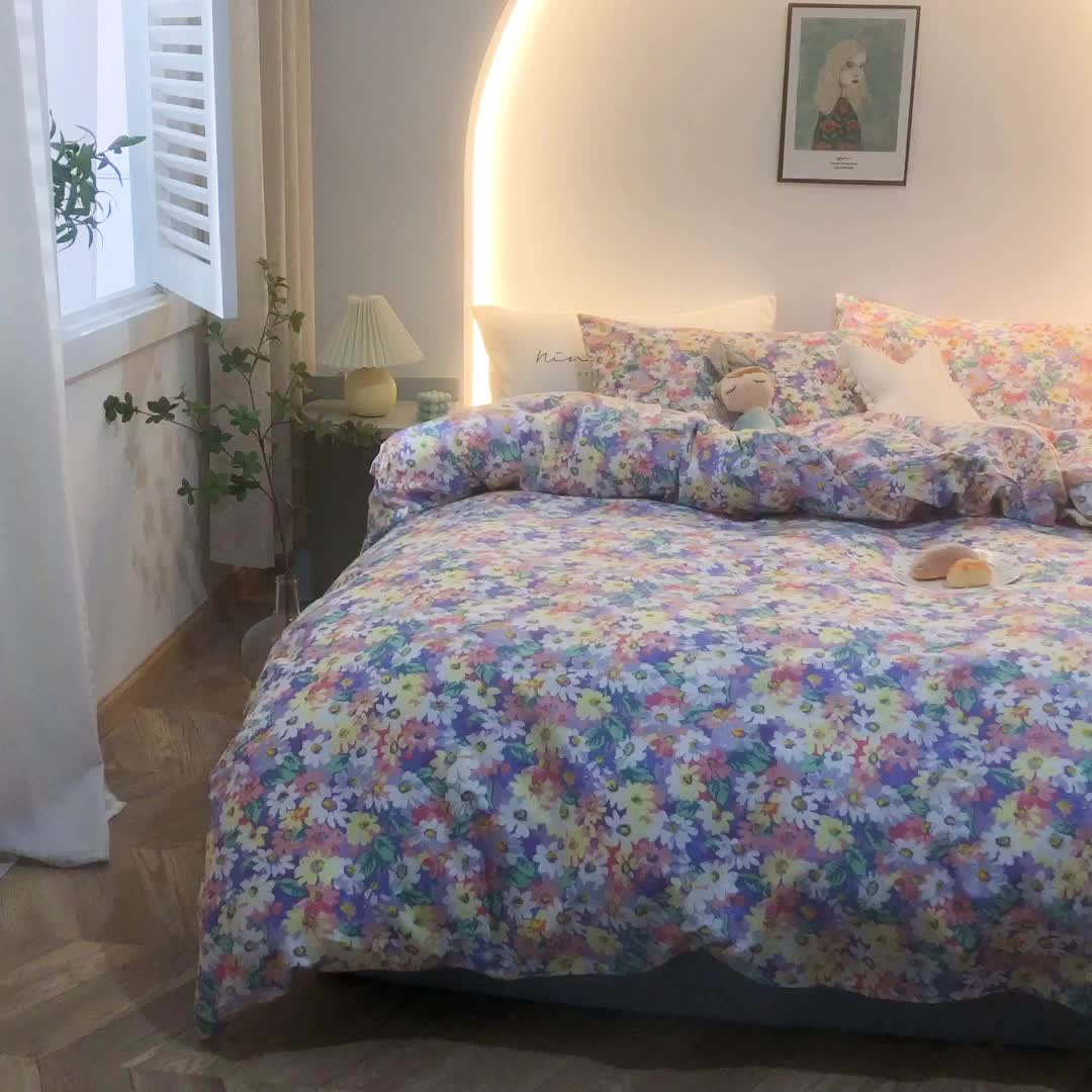 91家纺网 家纺一手货源 找家纺 （总）一米阳光 2021新款碎花款四件套