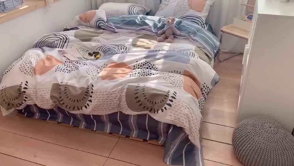 91家纺网 家纺一手货源 找家纺 澳萝拉 2021新款印花全棉四件套 波尔卡