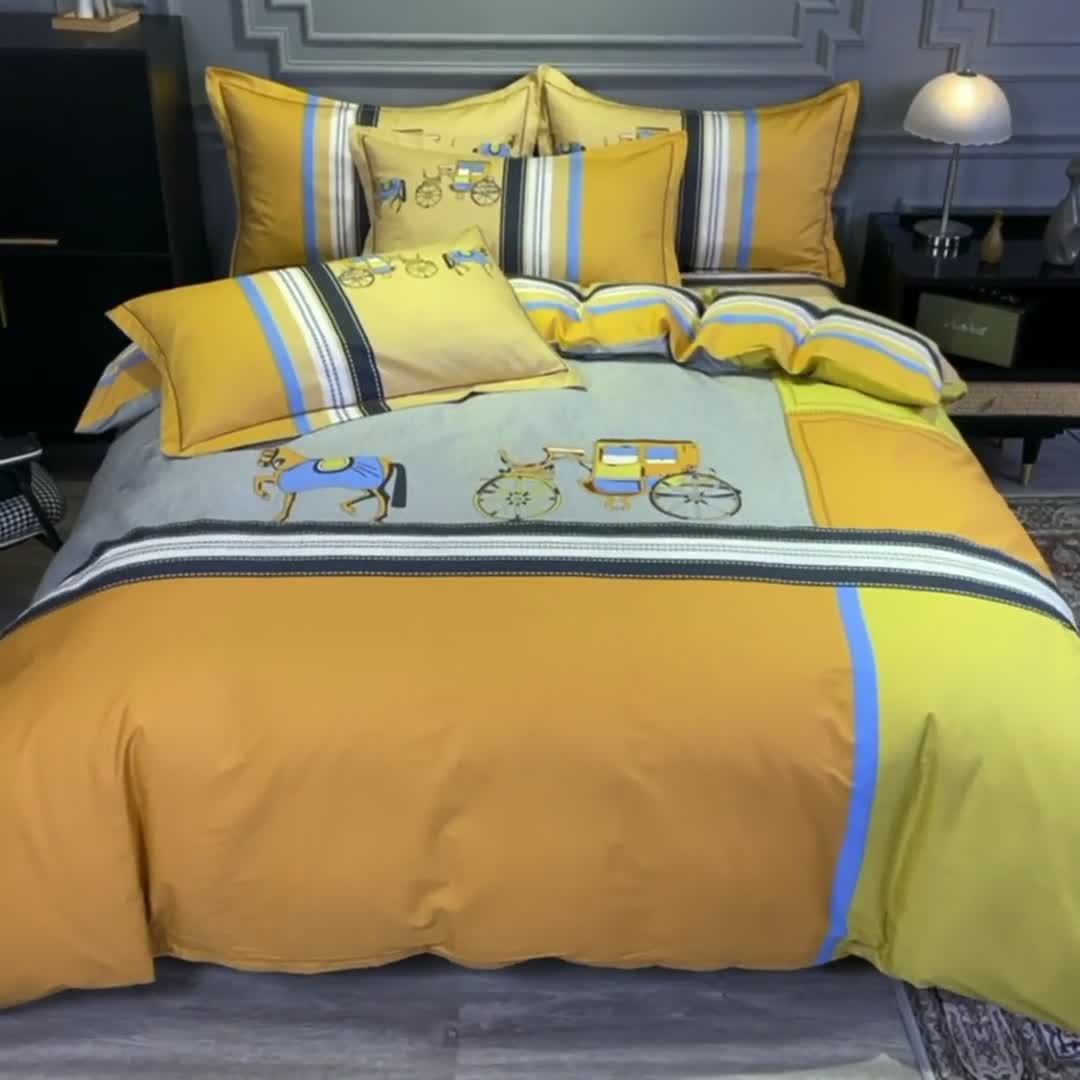 91家纺网 家纺一手货源 找家纺 金爱家 2021新款全棉13372四件套条格简约系列 温莎