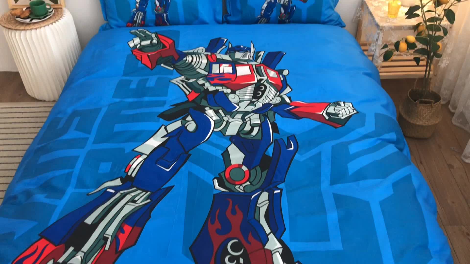 91家纺网 家纺一手货源 找家纺 金爱家 2021新款13372卡通全棉四件套 新变形金刚