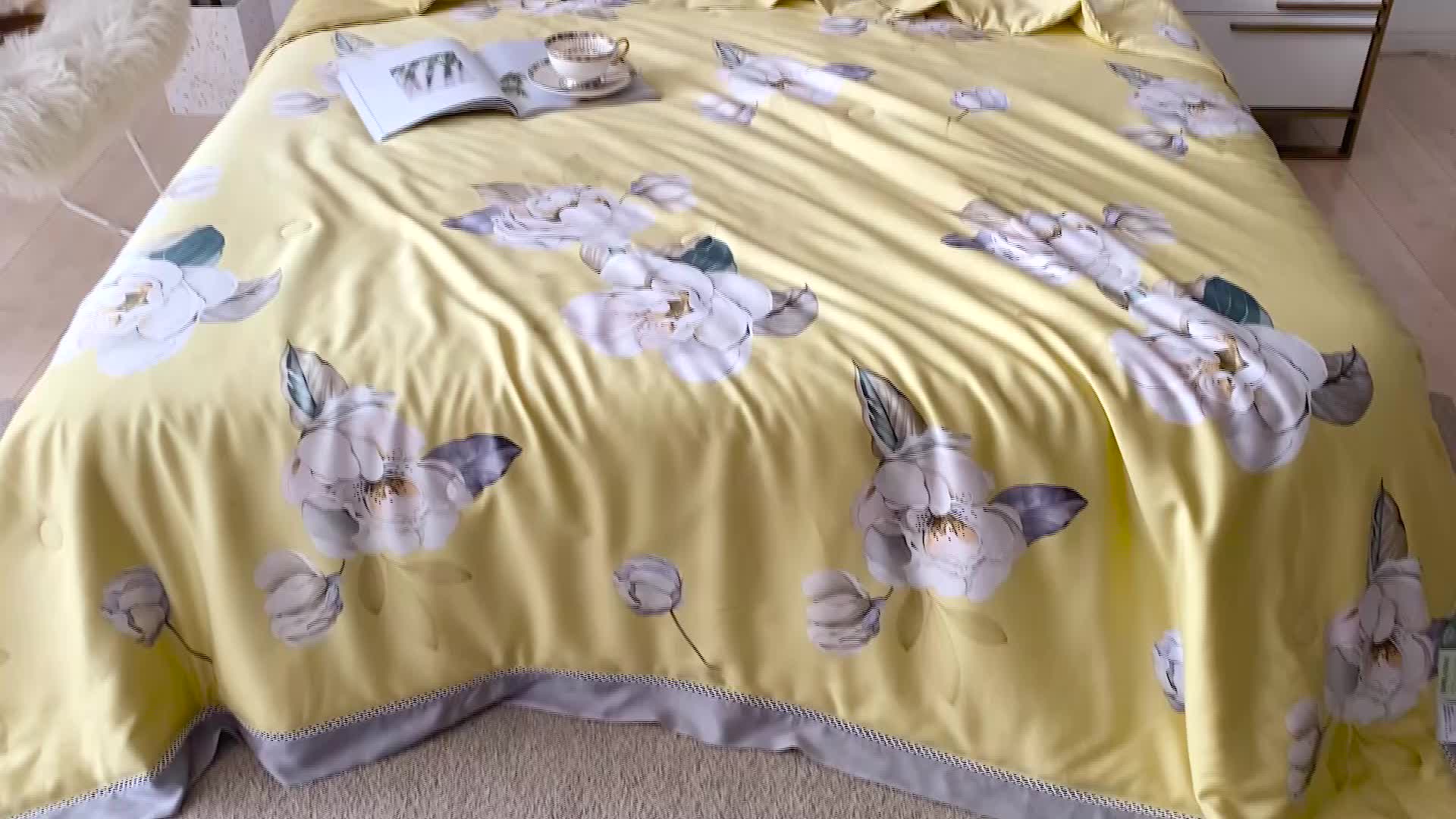 91家纺网 家纺一手货源 找家纺 娇逸 2021新款40天丝莫代尔镂空款夏凉被 邂逅花语