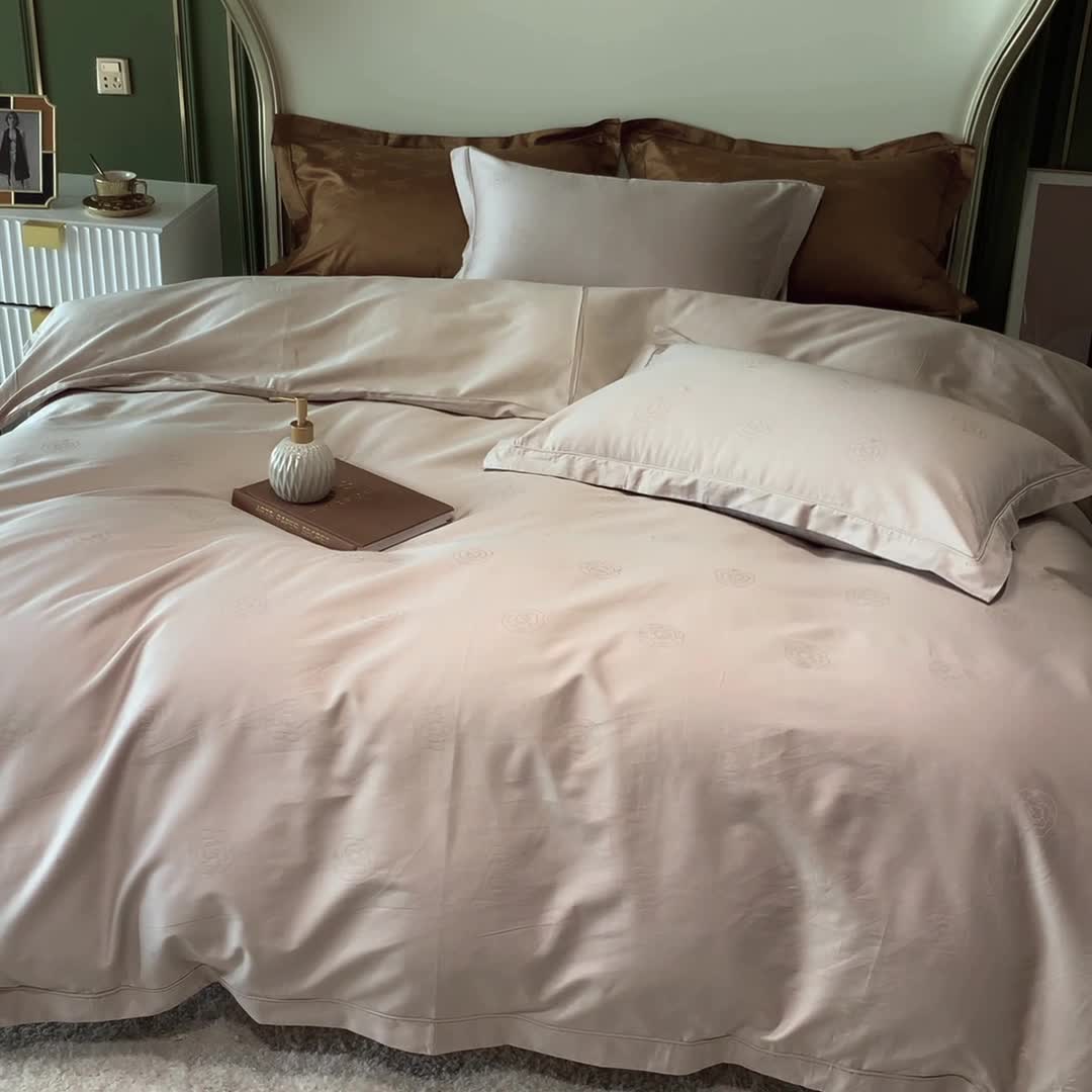 91家纺网 家纺一手货源 找家纺 优然居 2021新款100支提花系列四件套实拍 卡布里埃