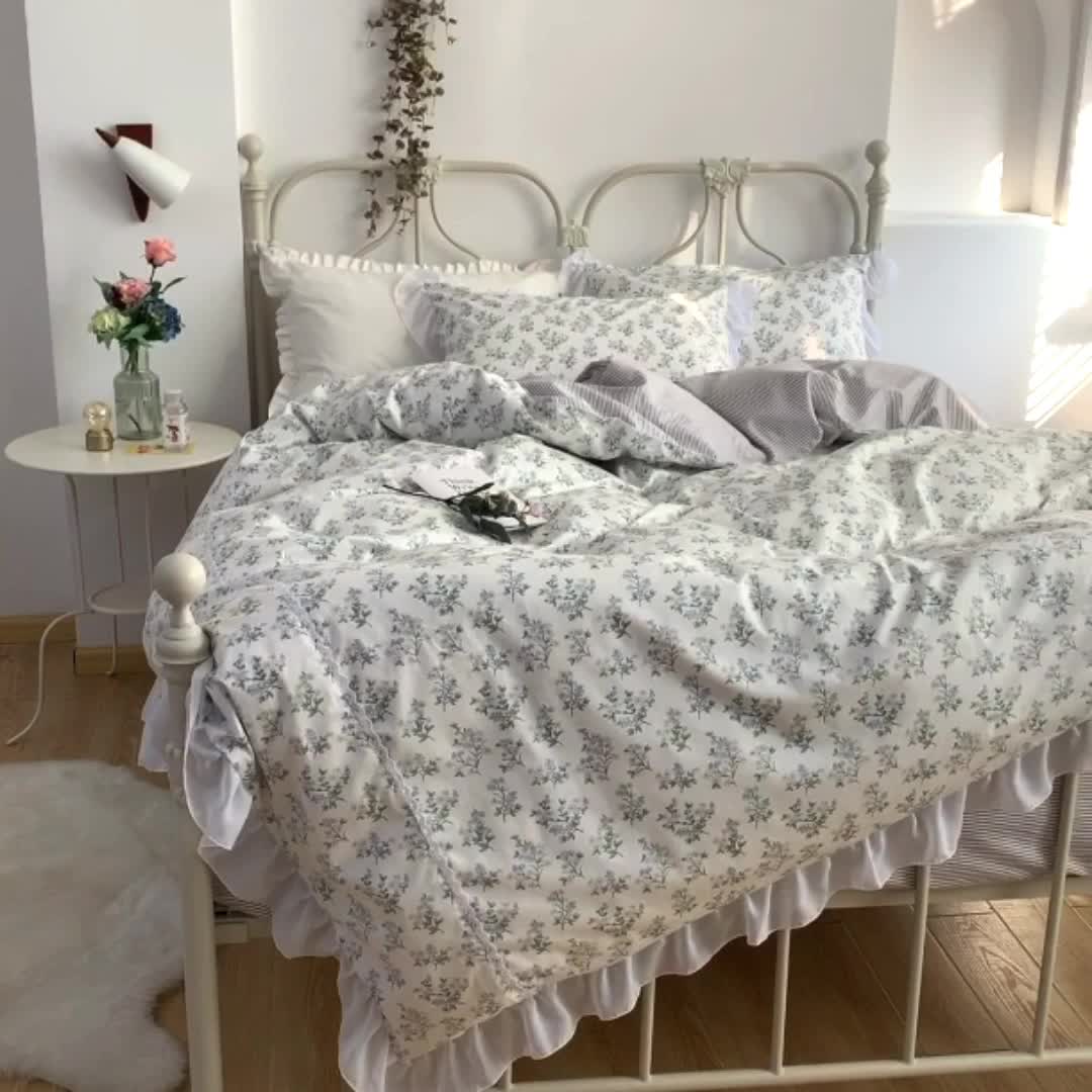 91家纺网 家纺一手货源 找家纺 怡家居 2021新款韩版全棉四件套 芳华