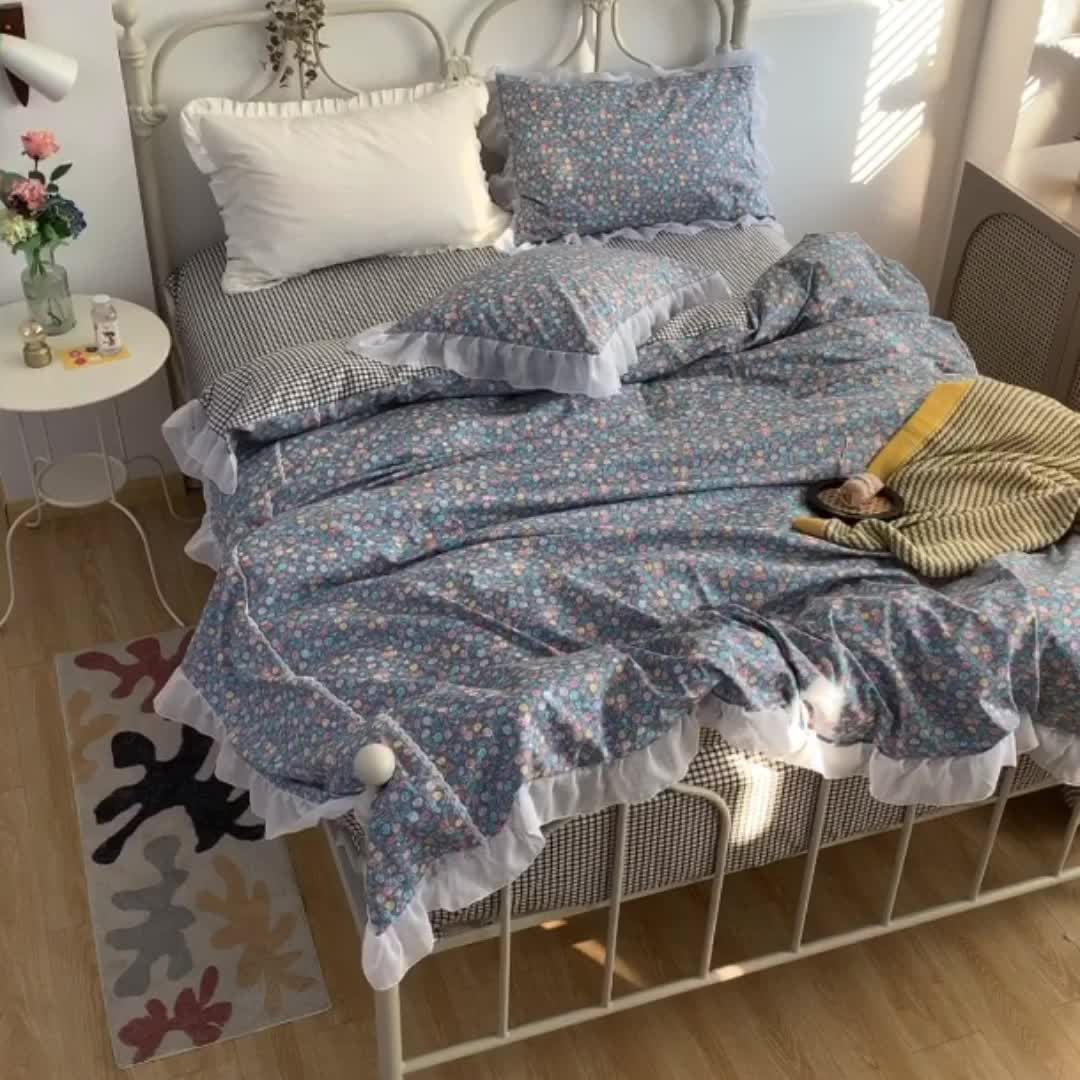 91家纺网 家纺一手货源 找家纺 怡家居 2021新款韩版全棉四件套 圣安娜