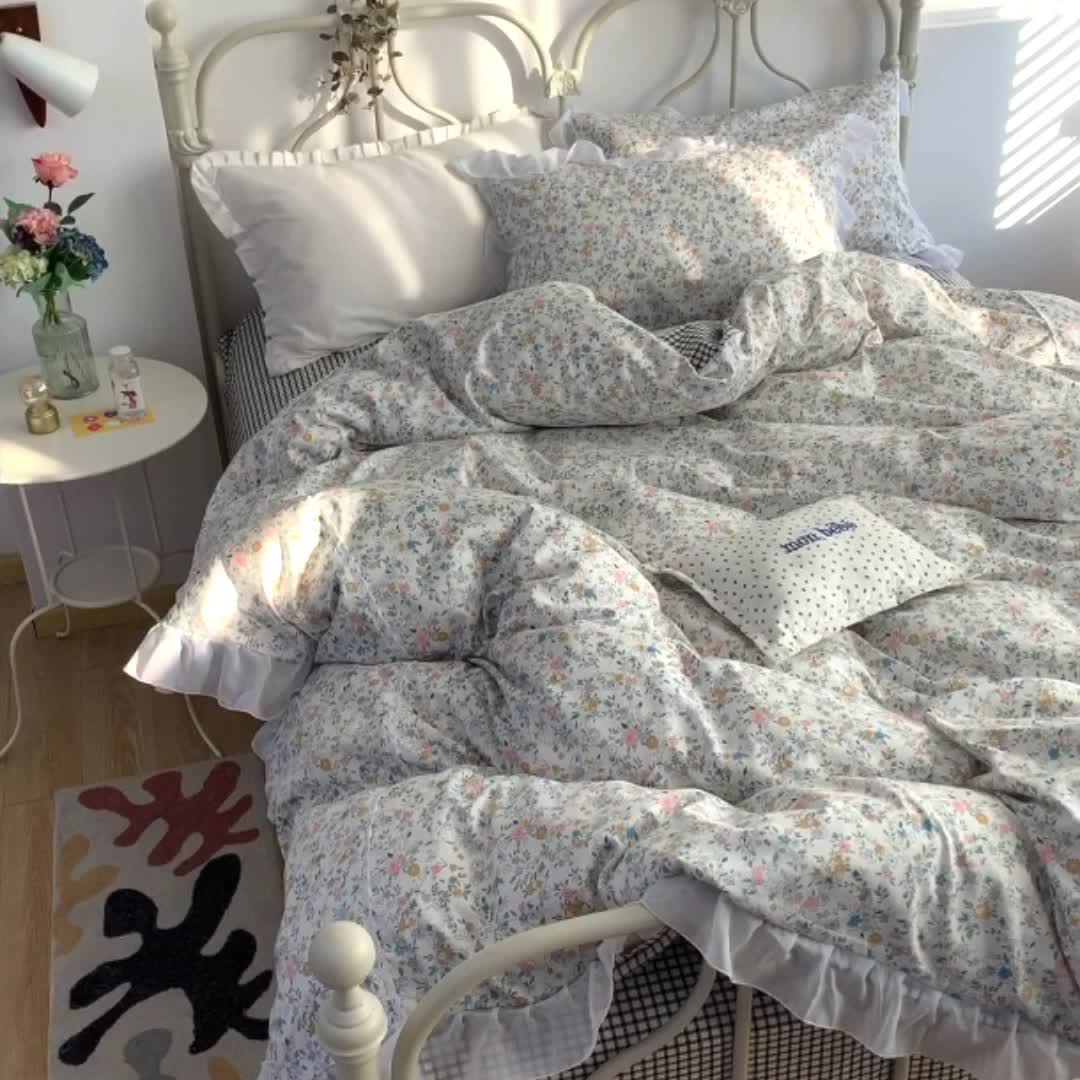 91家纺网 家纺一手货源 找家纺 怡家居 2021新款韩版全棉四件套 悦颜