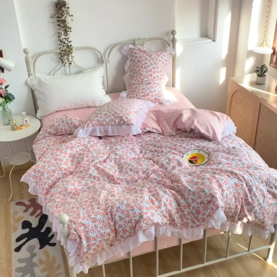 91家纺网 家纺一手货源 找家纺 怡家居 2021新款韩版全棉四件套 花香
