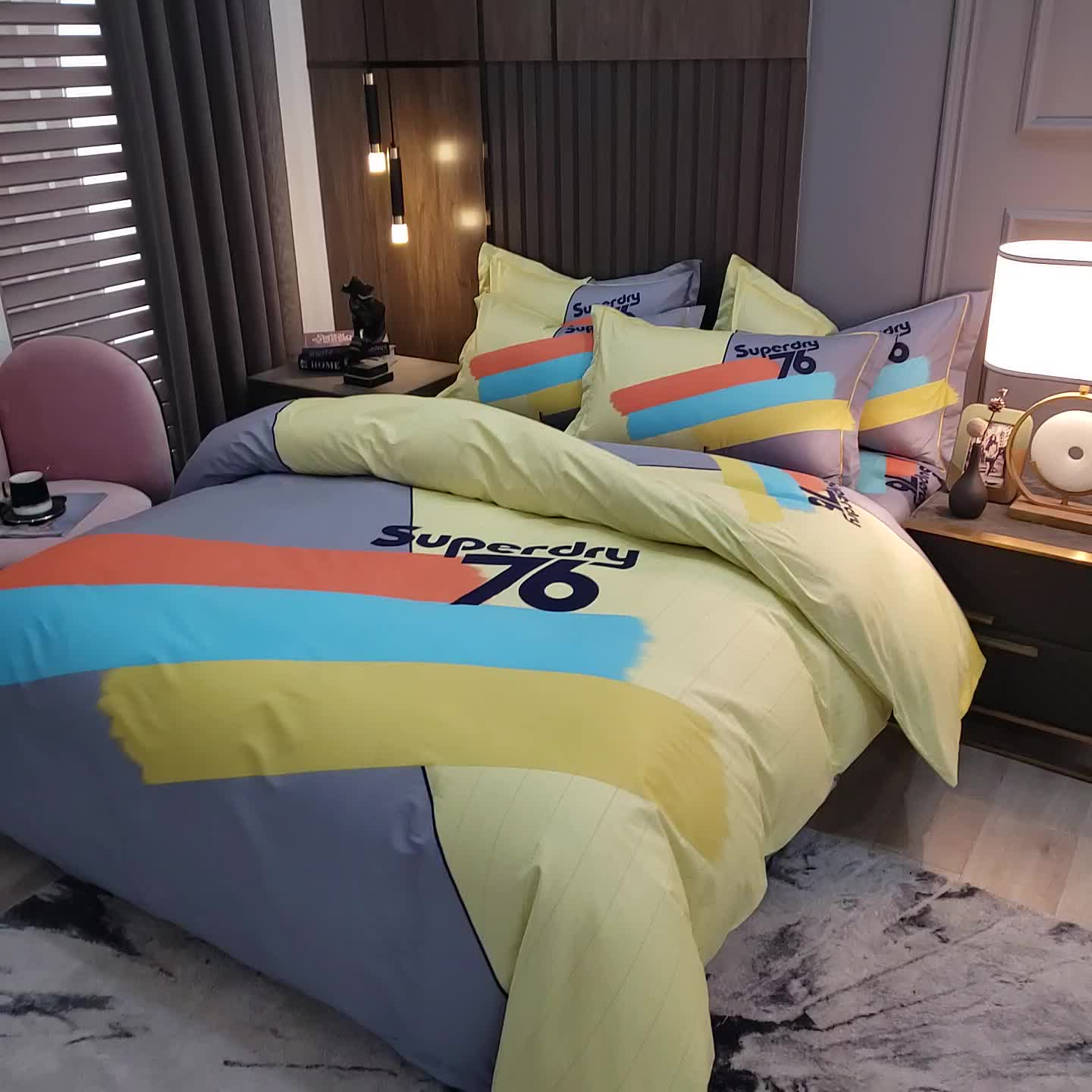 91家纺网 家纺一手货源 找家纺 雲归梦2021全棉大版四件套第二批花卉格调系列 琉璃阁灰