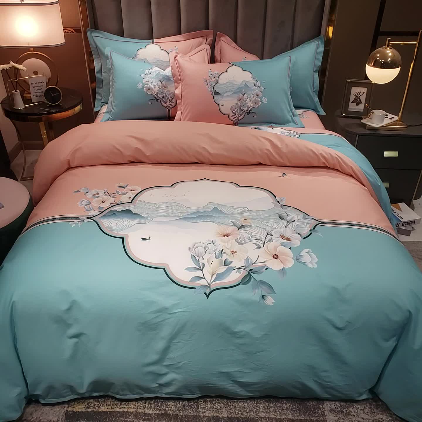 91家纺网 家纺一手货源 找家纺 雲归梦2021全棉大版四件套第二批花卉格调系列 依韵兰