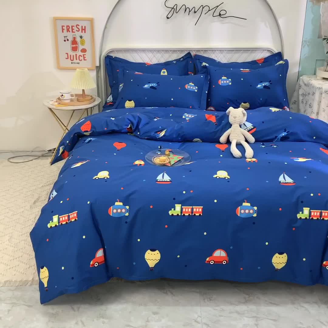 91家纺网 家纺一手货源 找家纺 甜之梦家纺 2025新款13372全棉印花四件套 摩登时光