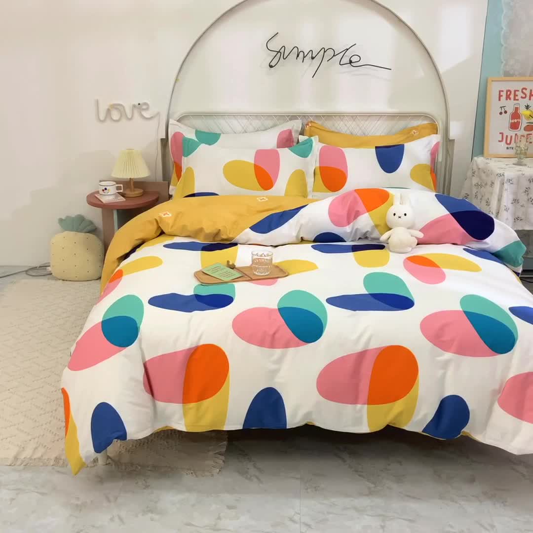 91家纺网 家纺一手货源 找家纺 甜之梦家纺 2025新款13372全棉印花四件套 泡沫