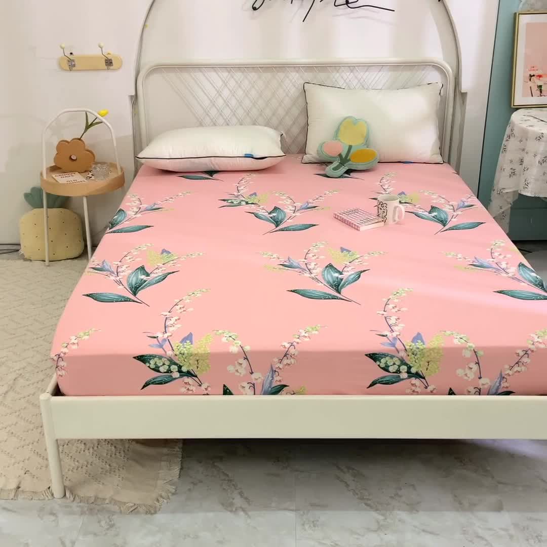 91家纺网 家纺一手货源 找家纺 甜之梦家纺 2025新款13372全棉印花床笠春庭雪