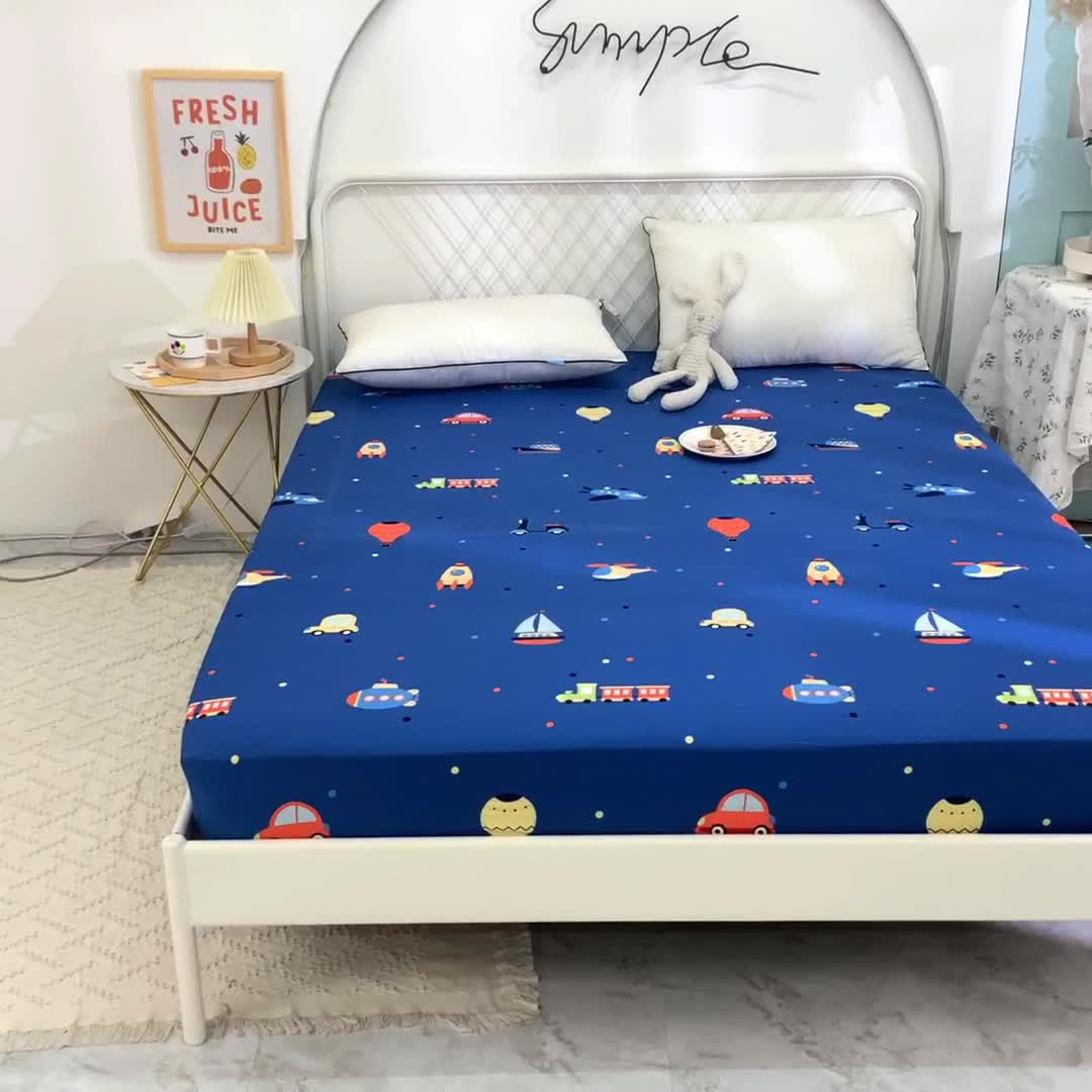 91家纺网 家纺一手货源 找家纺 甜之梦家纺 2025新款13372全棉印花床笠摩登时光