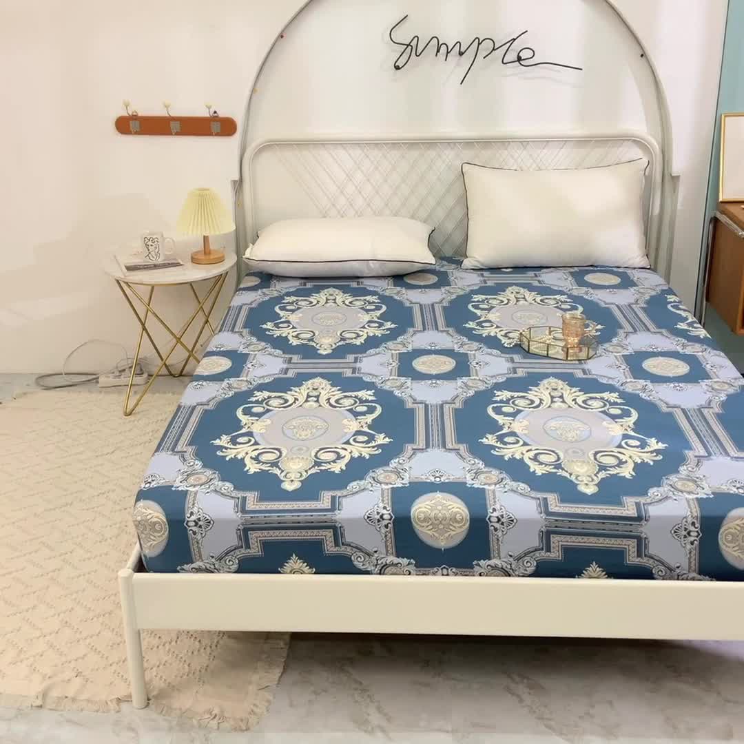 91家纺网 家纺一手货源 找家纺 甜之梦家纺 2025新款13372全棉印花床笠欧式豪庭