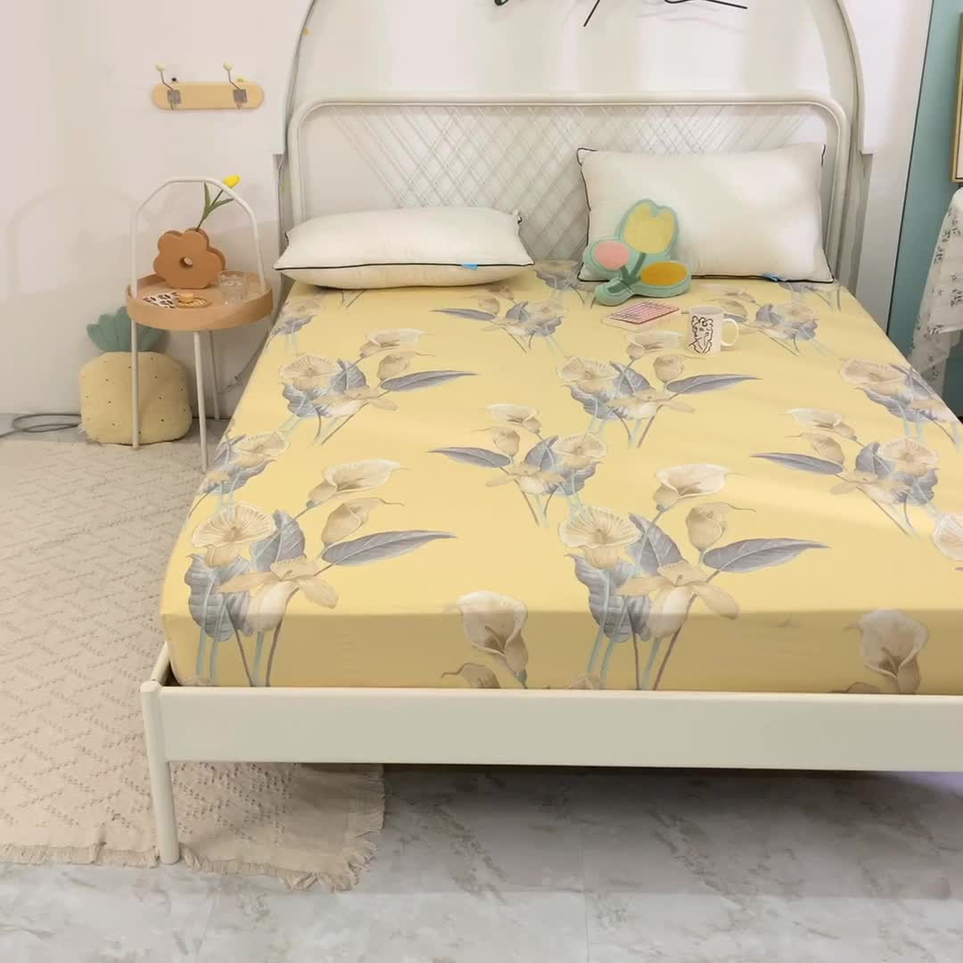 91家纺网 家纺一手货源 找家纺 甜之梦家纺 2025新款13372全棉印花床笠如梦令