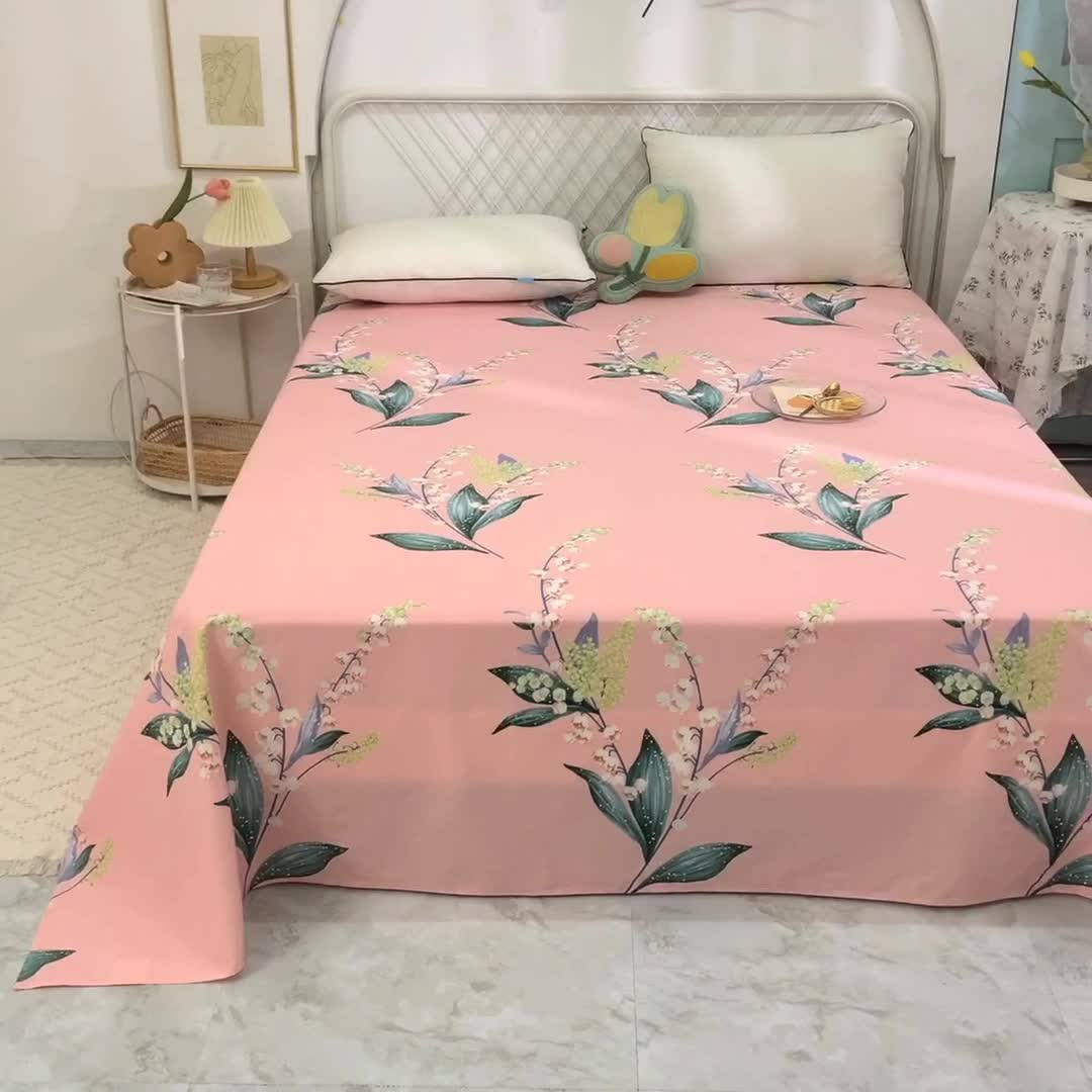 91家纺网 家纺一手货源 找家纺 甜之梦家纺 2025新款13372全棉印花床单春庭雪