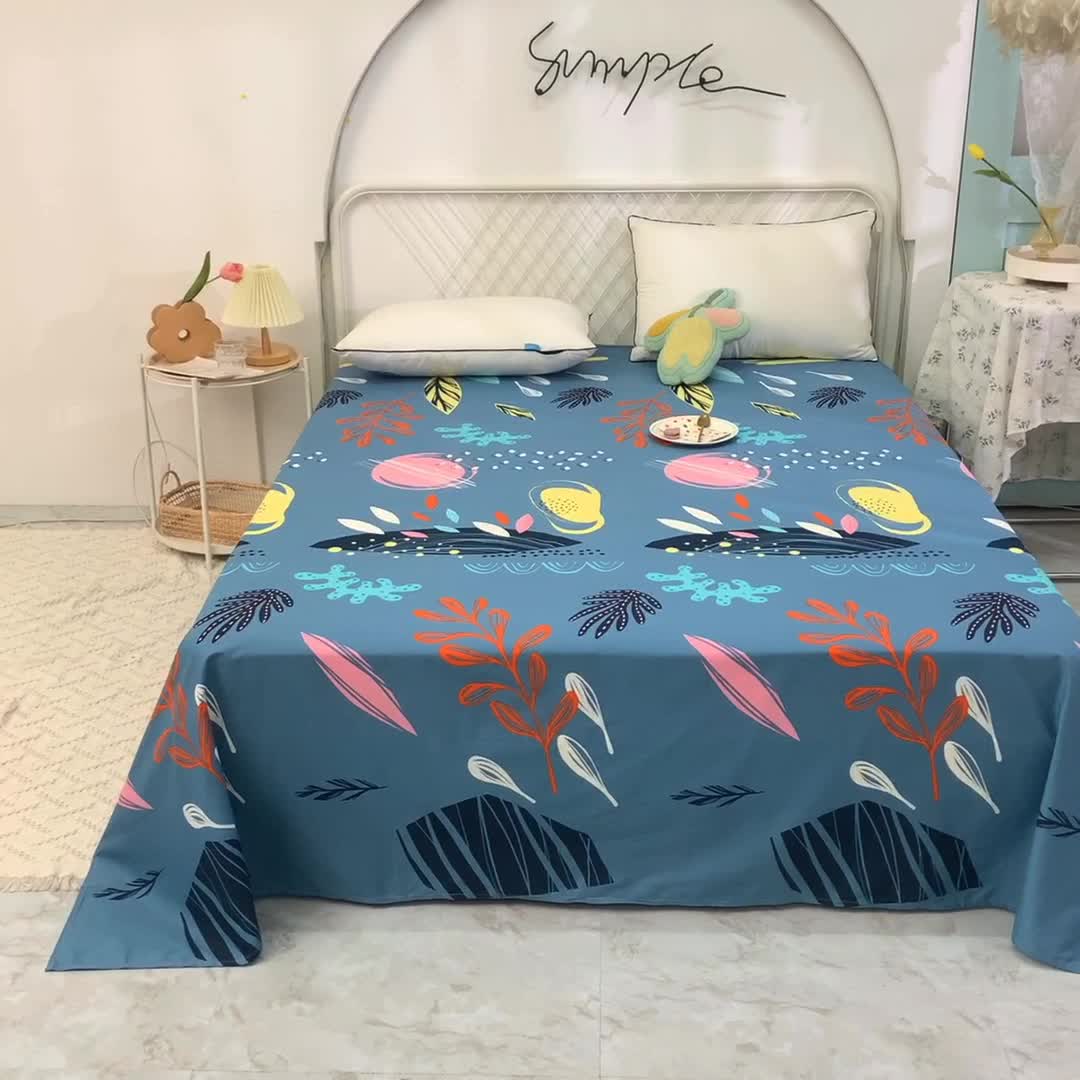 91家纺网 家纺一手货源 找家纺 甜之梦家纺 2025新款13372全棉印花床单海洋之心