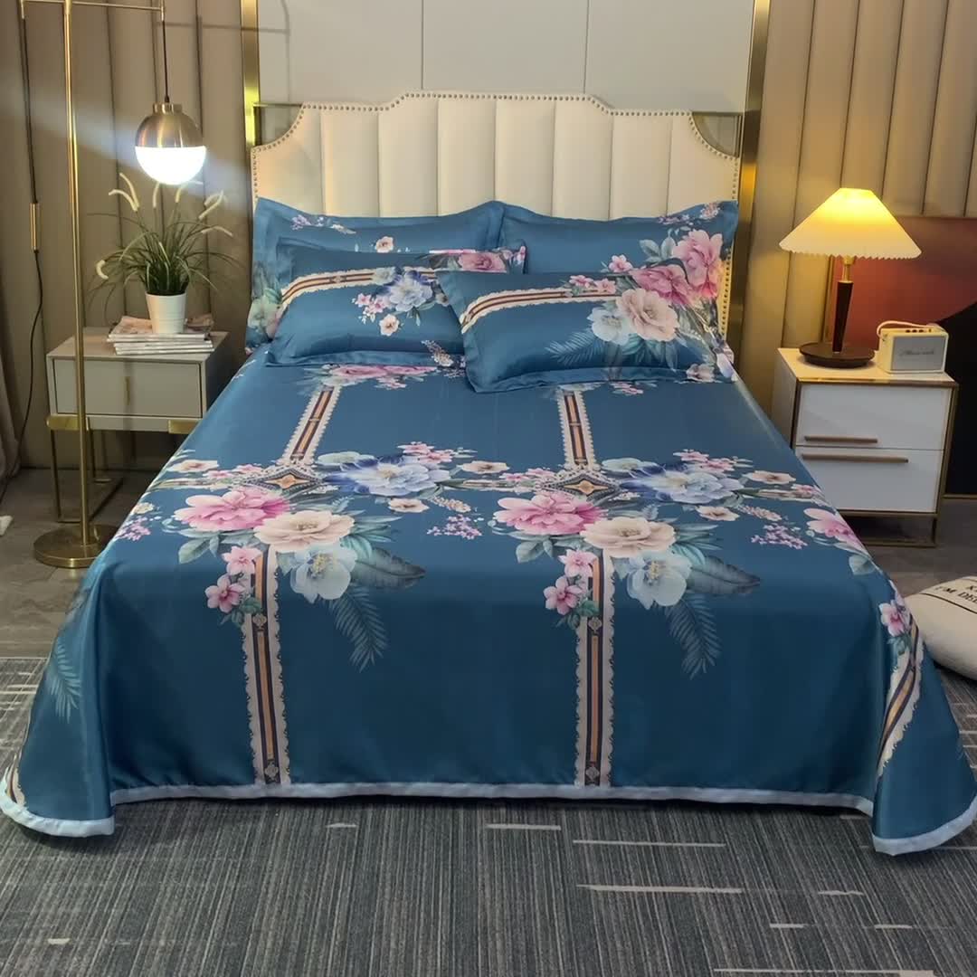 91家纺网 家纺一手货源 找家纺 唐人居 2025款冰丝软席三件套 克洛伊-兰