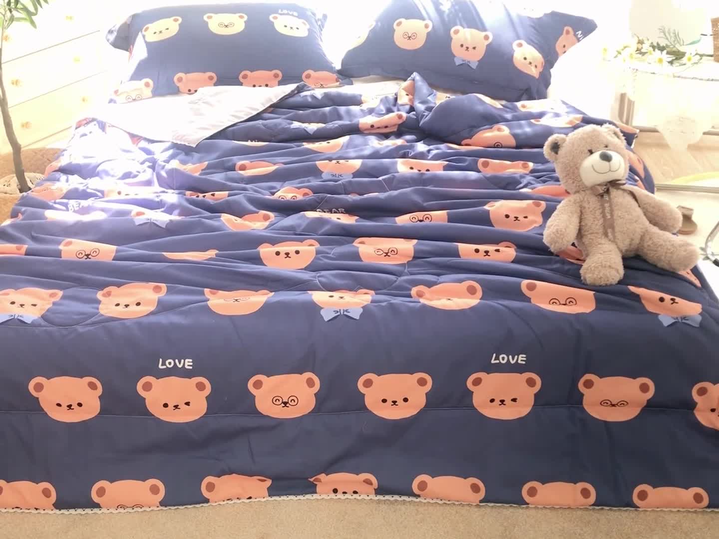 91家纺网 家纺一手货源 找家纺 慕尚 2025新款水洗棉夏被 小熊先生