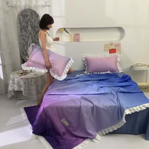 91家纺网 家纺一手货源 找家纺 绒世界 2021新款多彩水洗真丝夏被四件套 Silk2021-08