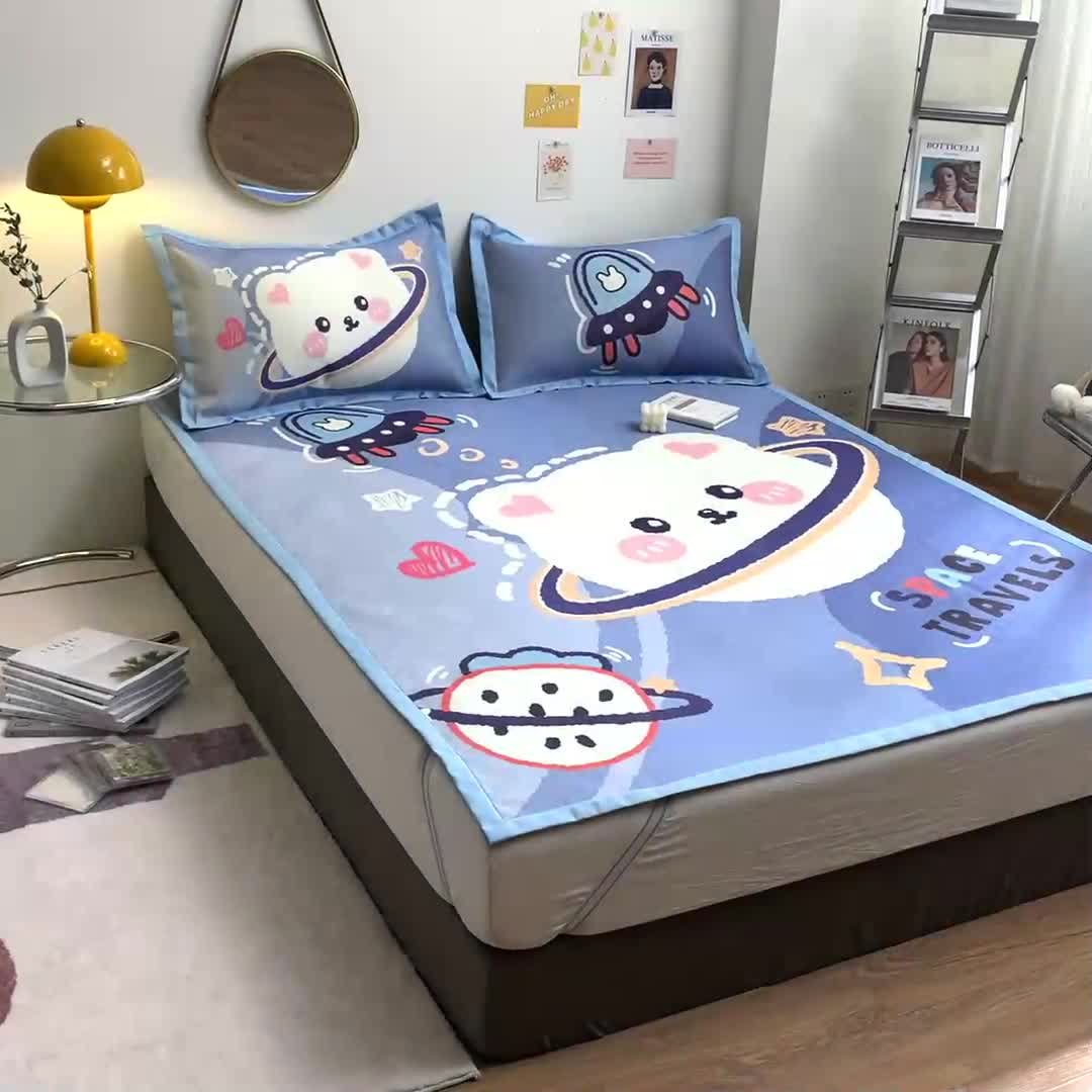 91家纺网 家纺一手货源 找家纺 （总）慕尚家纺 2022新款全面升级宽边大版数码冰丝席凉席