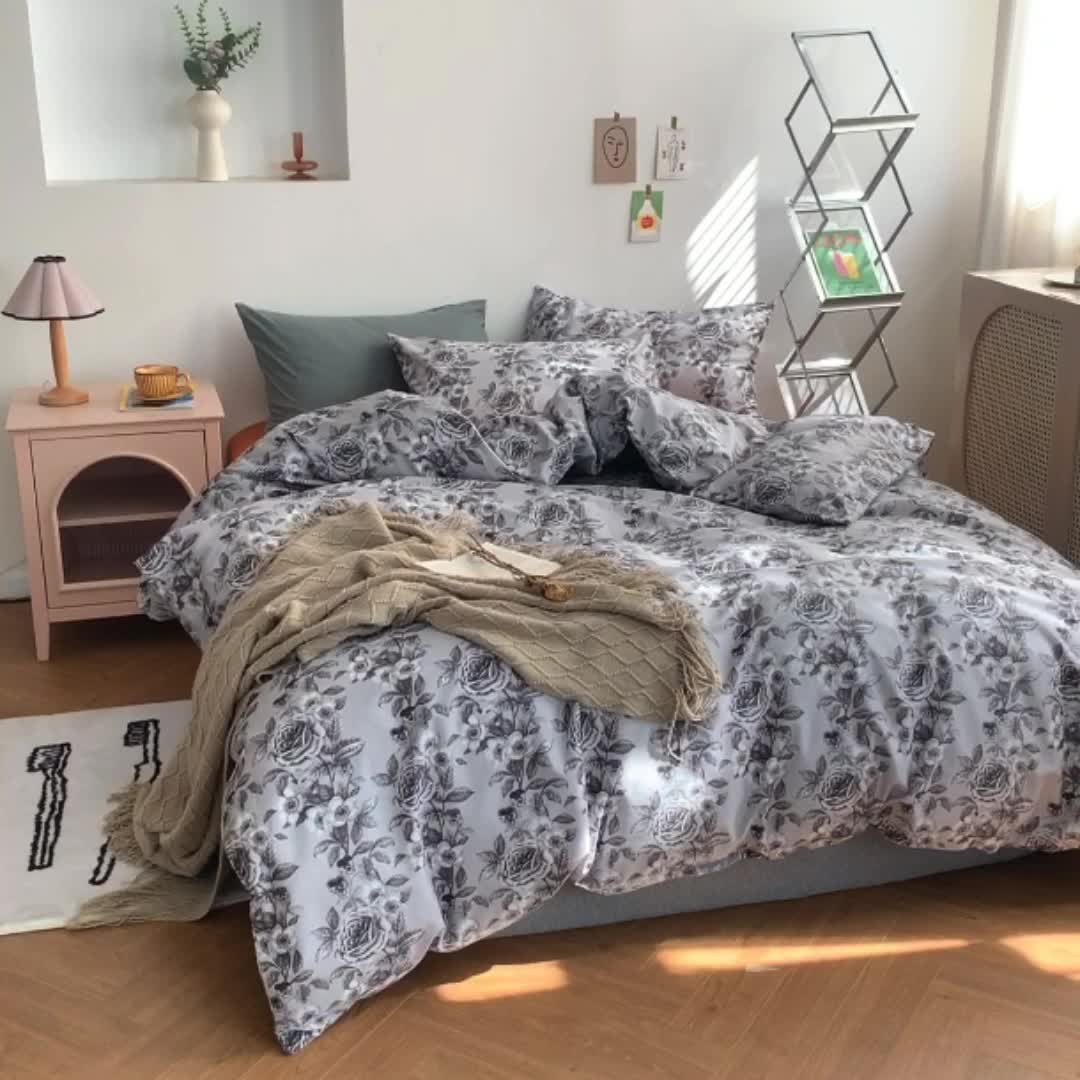 91家纺网 家纺一手货源 找家纺 怡家居 2021新款全棉田园四件套 旧梦