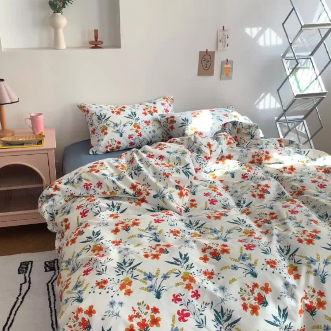 91家纺网 家纺一手货源 找家纺 怡家居 2021新款全棉田园四件套 洵美